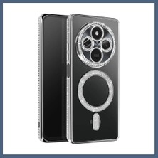 Bezos Redmi 14C Uyumlu Joke Simli Magneticsafe Kılıf - Gümüş BZS10