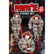Star Figür It Pennywise Sticker Seti 22 Adet | Korku Temalı Çıkartma Paketi