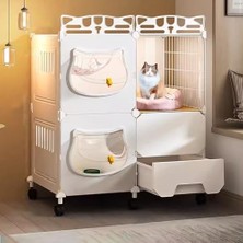 Tr Büyük Kedi Oyun Parkıhd Serbest Kapılı Şeffaf Kedi Villası Çöp Kutulu Çok Katmanlı Ked