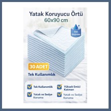Bezos Yatak Koruyucu Örtü 60X90 cm 30 Adet Tek Kullanımlık Sıvı Geçirmez Hasta Altı Bezi BZS10