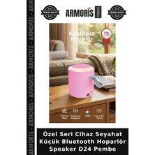 Armoris Özel Seri Cihaz Seyahat Küçük Bluetooth Hoparlör Speaker D24 Pembe