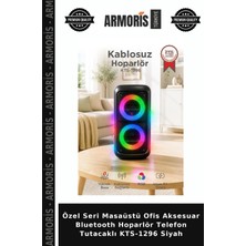 Armoris Özel Seri Masaüstü Ofis Aksesuar Bluetooth Hoparlör Telefon Tutacaklı KTS-1296 Siyah