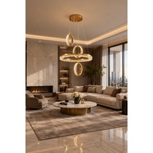Markatech Arena Gold Modern Sarkıt Kumandalı Dimmerli 3 Renk Ledli Avize - Çap 40 cm
