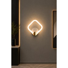 Markatech Pino Beyaz Gold Kare 3 Renk LED Aplik