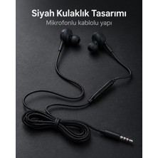 ENCO Silikon Uçlu Mikrofonlu Siyah Kablolu Kulak Içi Kulaklık