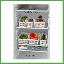Bezos 6?lı Buzdolabı Organizeri Düzenleyici Çok Amaçlı Dolap Düzenleyici Beyaz 12X30X14 cm Mgc