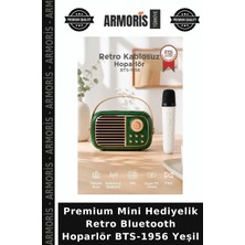 Armoris Premium Mini Hediyelik Retro Bluetooth Hoparlör BTS-1956 Yeşil