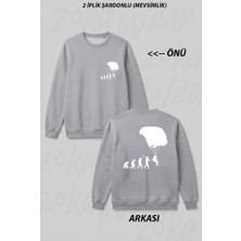 Zoka Wear Yamac Parasutu - Paragliding Ön Arka Baskılı Bisiklet Yaka Sweatshirt