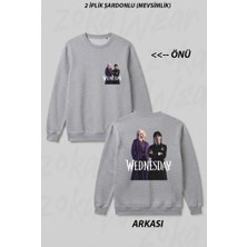Zoka Wear Wednesday And Enid Dizi Film Ön Arka Baskılı Bisiklet Yaka Sweatshirt