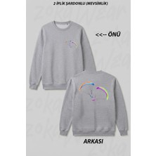 Zoka Wear Yamac Parasutu - Paragliding-2 Ön Arka Baskılı Bisiklet Yaka Sweatshirt