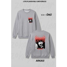 Zoka Wear Hanabie Love Sweets Ön Arka Baskılı Bisiklet Yaka Sweatshirt