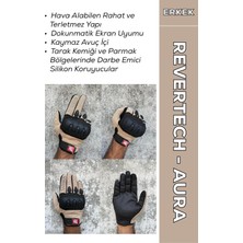 Tr Revertech Aura Krem - Dokunmatik Ekran Uyumlu Erkek Motosiklet Eldiveni