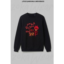 Zoka Wear Mens My Favorite Alastor Hazbin Hotel Gifts Music Fans Ön Baskılı Bisiklet Yaka Sweatshirt