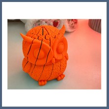 Bezos 3D Baskı Hareketli Baykuş Figürü - Eklemli Flexi Oyuncak - Turuncu BZS10