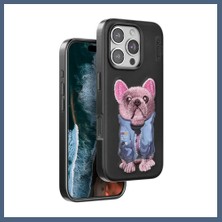 Bezos Venco iPhone 16 Pro Max Uyumlu Cute Desenli Kapak - Siyah BZS10