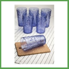 Bezos Akrilik Mavi 6'lı Uzun Bardak & Su Meşrubat Bardağı 750 ml ( Büyük Boy & Cam Değildir ) Mgc