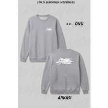 Zoka Wear Yamac Parasutu - Paragliding Baskili Ön Arka Baskılı Bisiklet Yaka Sweatshirt