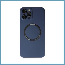 Bezos iPhone 12 Pro Uyumlu Kılıf Jack Magneticsafe Lens Silikon - Lacivert MBT06