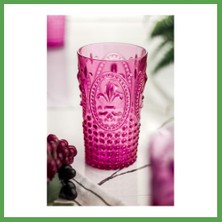 Bezos Akrilik Pembe Tekli Uzun Bardak & Su Meşrubat Bardağı 750 ml ( Büyük Boy & Cam Değildir ) Mgc