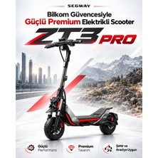 Segway Ninebot Zt3 Pro Elektrikli Scooter, Bilkom Güvencesiyle, 1600W Maksimum Güç, 70 Km'ye Kadar Menzil, 25 Km/s Hız, 11 Inç Off-Road Lastik, Çift Süspansiyon, Çift Disk Fren, Modern Premium Tasarım