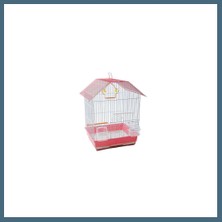 Bezos Çift Kapılı Kuş Kafesi Pembe 34,5X28X46 cm Agc