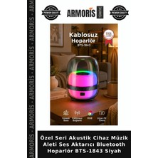 Armoris Özel Seri Akustik Cihaz Müzik Aleti Ses Aktarıcı Bluetooth Hoparlör BTS-1843 Siyah