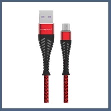 Bezos Konfulon S61 Micro USB Kablo 1.2m 2.1A - Kırmızı BZS10