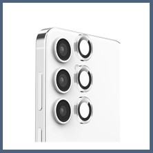 Bezos Samsung Galaxy S25 Plus Uyumlu Raze Metal Kamera Lens - Gümüş BZS10