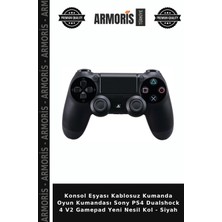Armoris Konsol Eşyası Kablosuz Kumanda Oyun Kumandası Sony Ps4 Dualshock 4 V2 Gamepad Yeni Nesil Kol - Siyah