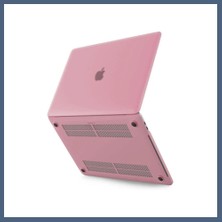 Bezos Macbook Pro 13 2021 Macbook Buzlu Kapak - Pembe BZS10