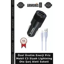 Armoris Özel Üretim Enerji Priz Mobil C3 Siyah Lightning Oto Şarj Aleti Soketi