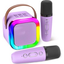 Odea Tr Çocuklar Yetişkinler Için Karaoke Makinesi, Kablosuz Mikrofonlu Taşınabilir Çocuk Karaoke Hoparlörü, 4, 5, 6, 7, 8, 9, 10, 12 + Yaş Günü Partisi, Mor