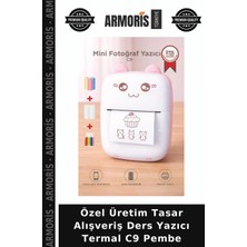 Armoris Özel Üretim Tasar Alışveriş Ders Yazıcı Termal C9 Pembe