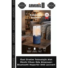Armoris Özel Üretim Teknolojik Alet Müzik Cihazı Oda Aksesuarı Bluetooth Hoparlör D40 Lacivert