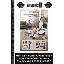 Armoris Özel Seri Buhar Cihazı Pratik Alet Zemin Aleti Buharlı Temizleyici CB902A+CB08C