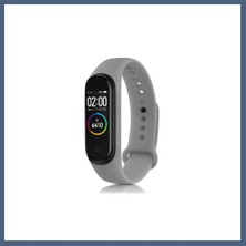 Bezos Mi Band 7 Uyumlu Klasik Kordon - Açık Gri BZS10