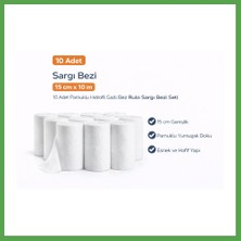 Bezos Sargı Bezi 15 cm x 10 M 10 Adet Pamuklu Hidrofil Gazlı Bez Rulo Sargı Bezi Mgc
