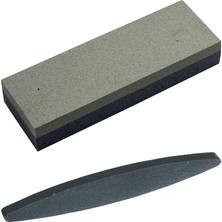 Odea Tr ® Ikili Bileme Taşı Seti – 120# - 320# Grıt Kalın Dikdörtgen 200X50X25 mm & Ince Oval Tırpan Bileme Taşı 229 mm | Bıçak, Balta,makas,satır, Tırpan, Keser Bileyici Doğal Taş Seti