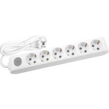 Tr Multi-Let 6m 6 Prizli Anahtarlı Monoblok Fiş H05VV-F 3x2.5 mm Ttr Uzatma Kablosu