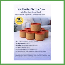 Bezos Bez Flaster 5 cm x 5 M Sabitleyici Tıbbi Bant Güçlü Yapışkanlı 10 Adet Mgc