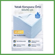 Bezos Yatak Koruyucu Örtü 60X90 cm 60 Adet Tek Kullanımlık Sıvı Geçirmez Hasta Altı Bezi Mgc