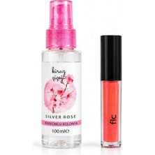 Silver Rose Kiraz Çiçeği Parfümlü Kolonya 100 ml ve Extra Shine Lip Gloss 001 Peach