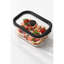 Suo Home Fresca Vakumlu Cam Saklama Kabı 470 ml – Hava Geçirmez Sızdırmaz Gıda Saklama Kabı, Isıya Dayanıklı