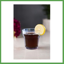 Bezos Akrilik Lacivert Tekli Kısa Bardak & Su Meşrubat Kahve Yanı Bardağı 300 ml ( Cam Değildir ) Mgc