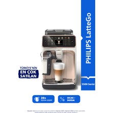 Philips 5500 Serisi LatteGo Tam Otomatik Espresso Makinesi 20 Sıcak ve Soğuk İçecek, Renkli Dokunmatik Ekran, EP5543/80