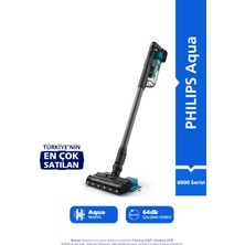 Philips 6000 Serisi Kablosuz Dikey Süpürge, PowerCyclone 11, Aqua Modül ile Kolay Mop, TriActive LED Başlık, 64 Dakika Kullanım, XC6553/01