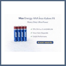 Bezos Max Energy Aaa Ince Kalem Pil 1.5V R03 Heavy Duty Ultra Power 4 Lü 1 Paket BZS10