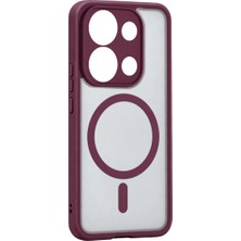Zenviaa Mey Ithalat®  Redmi Note 13 Pro 4g Loji Magsafe Kapak - Bordo ZNV20296545
