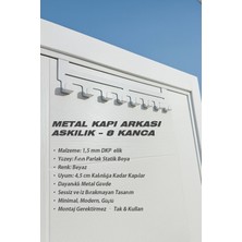 Elarque 8 Kancalı Metal Beyaz Amerikan Kapı Arkası Askılık