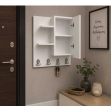 Elarque Craft House Beyaz Çok Amaçlı Duvar Rafı 60X65 cm
